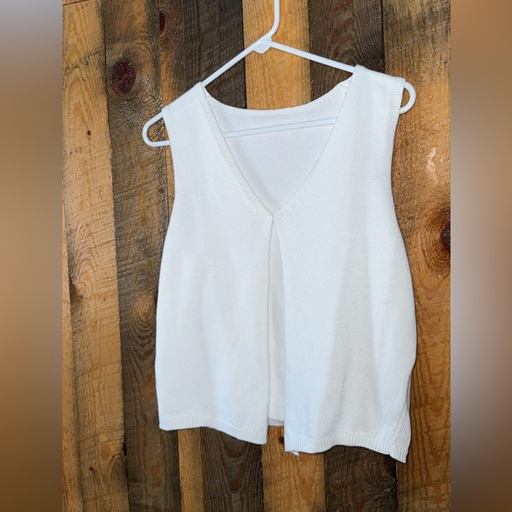 White Sleeveless Knit Top